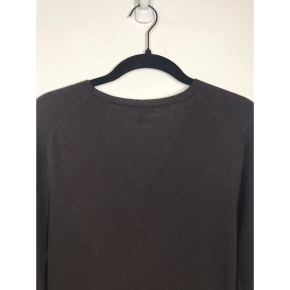 Eileen Fisher Women's M Dark Brown Wool Long Tunic Sweater Comfy Fall Winter - Picture 8 of 12